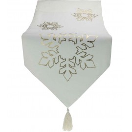 Table Runner Snowflake - White 